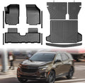 Mixsuper Floor Mat & Cargo Liner for GMC Terrain/Chevrolet Chevy Equinox 2018-2024(Not for EV),All Weather TPE Floor mat with Backrest and Door Sill Guards Equinox/Terrain Accessories,Anti-Slip Black