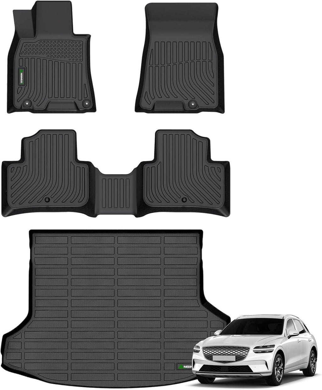 ANBINGO® Floor Mats & Cargo Liner for Genesis GV70 2026 2025 2024 2023 2022 (Not Fit Electrified GV70), Car Mats for GV70 All Weather Floor Mats Trunk mat Cargo Liner Accessories - Black