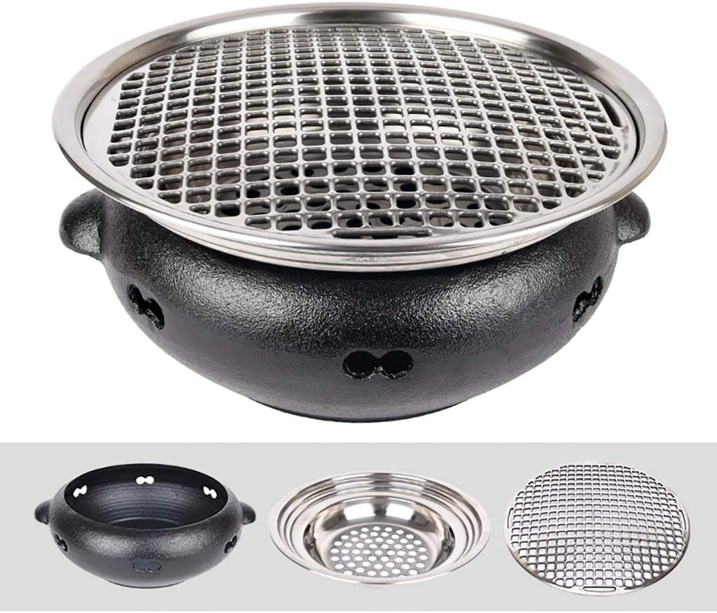 BBQ Barbeque Barbecue Grill,BBQ,Korean Household Smokeless Charcoal Barbecue Grill,Cast Iron Furnace Body,Indoor Outdoor,6 Styles (Color : F)