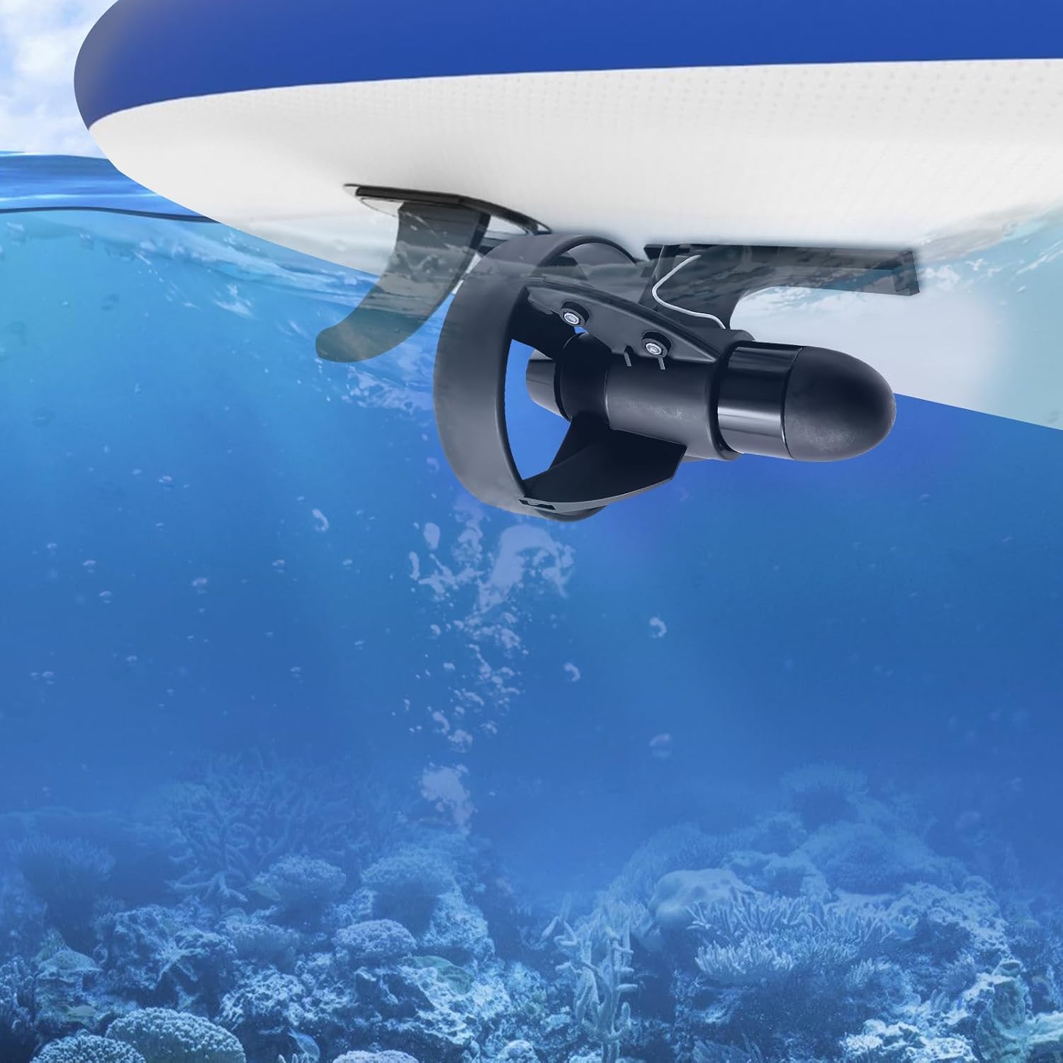 Underwater Thruster, 288W Underwater Scooter Electric Fin Stand Up Paddle Board 12V Sea Scooter Propulsion Motor for Surfboard, Fishing Board, Water Sports