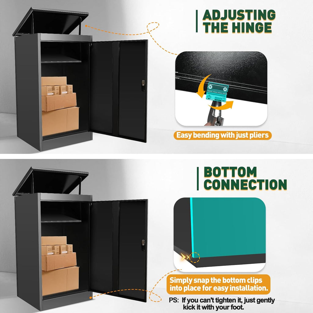 Package Delivery Boxes for Outside, Extra Large Parcel Drop Boxes with Secure Storage, Anti-Theft Galvanized Steel,Waterproof Package Delivery Box for Outdoor Porch