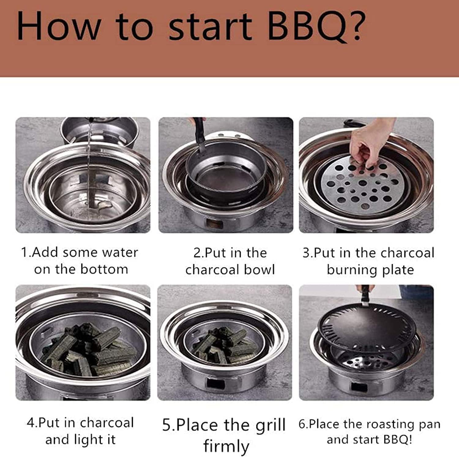 Safety Certification Multifunctional Charcoal Barbecue Grill Hot Pot Barbeque Grill Tabletop Korean BBQ Grill Household Smoker Grill for Outdoor/Indoor