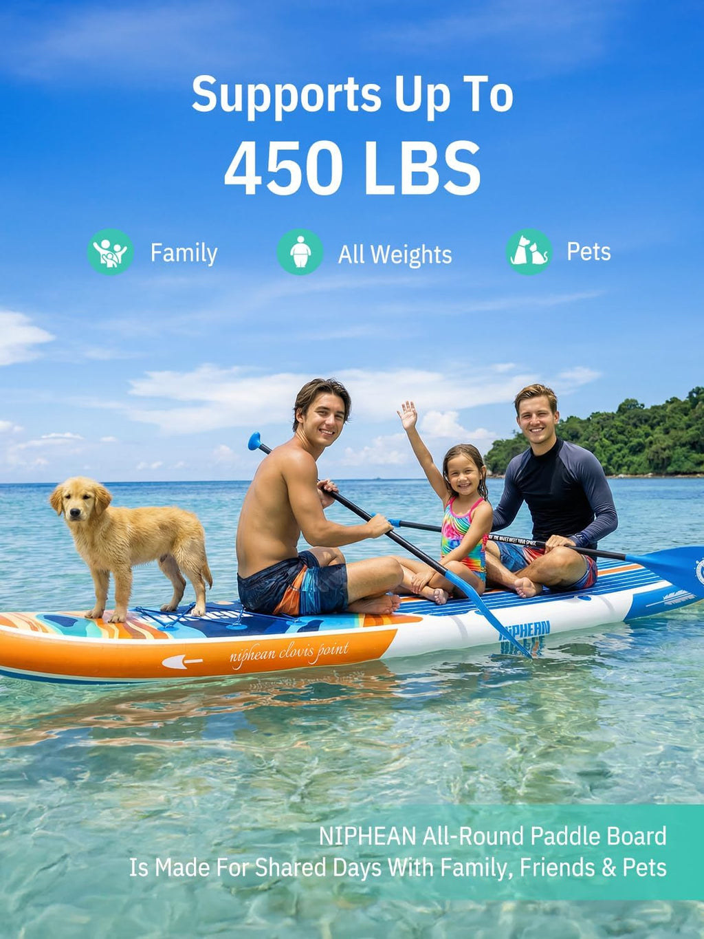 Niphean Inflatable Stand Up Paddle Board with SUP Accessories, Anti-Slip EVA Deck, 10'6'' Inflatable Paddle Boards for Adults & Youth of All Skill Levels