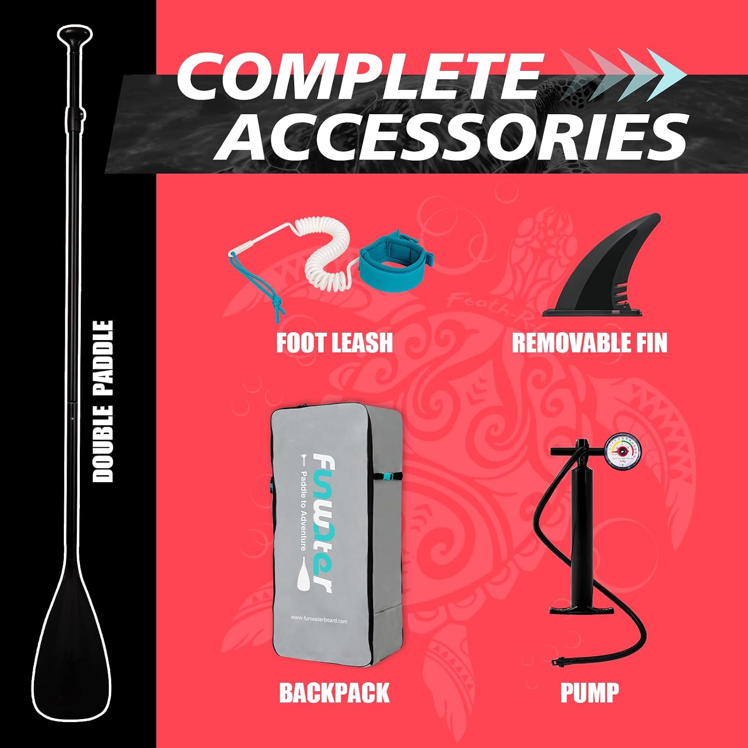 FunWater Inflatable Stand Up Paddle Board with Premium SUP Paddleboard Accessories, Anti-Slip EVA Deck, 11'6''/11'/10'6'' Paddle Boards for Adults & Youth of All Skill Levels
