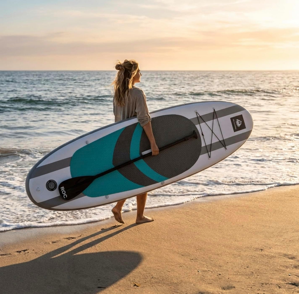 Roc Inflatable Stand Up Paddle Board with Premium SUP Paddle Board Accessories, Wide Stable Design, Non-Slip Comfort Deck for Youth & Adults