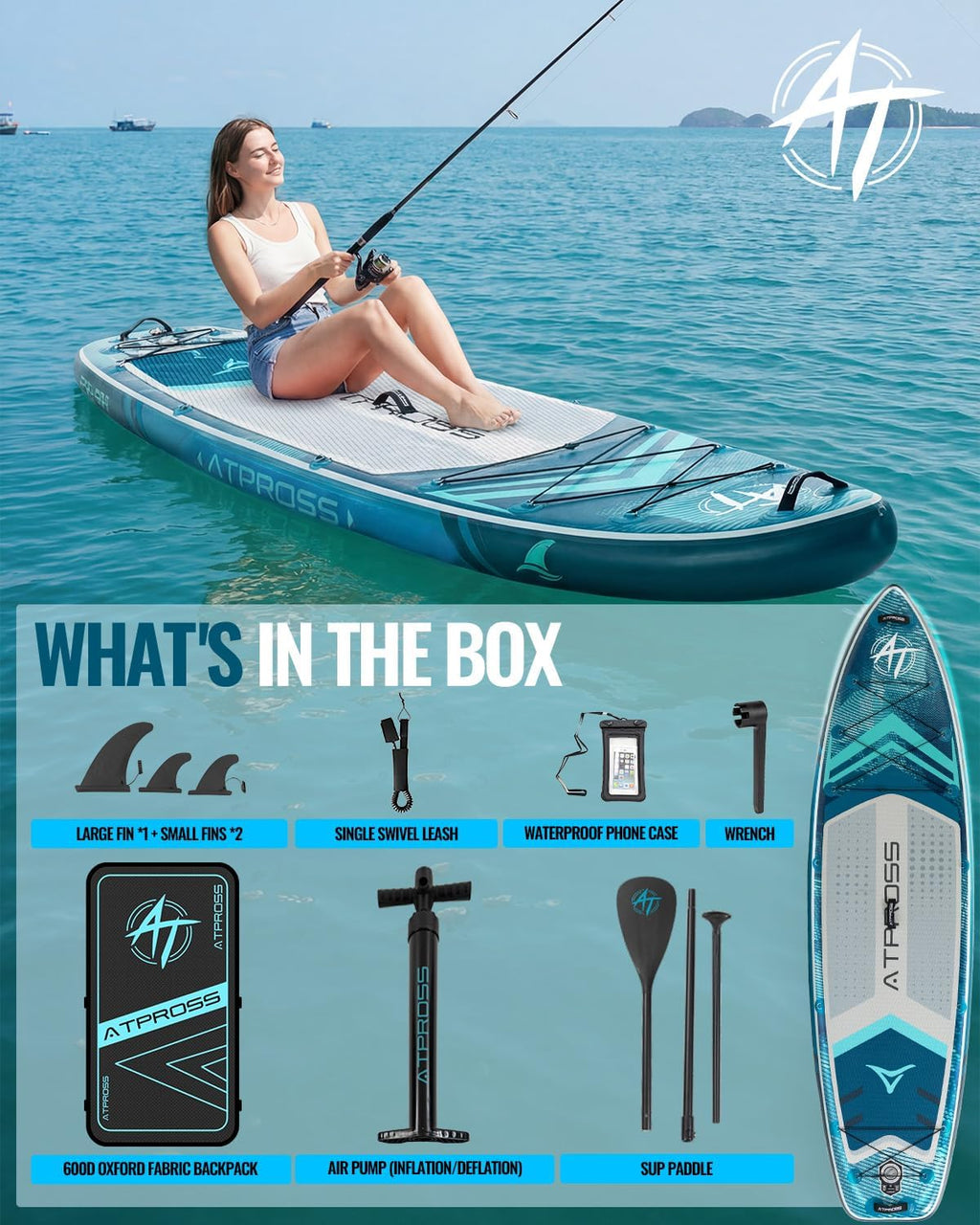 11'6'x35' Inflatable Paddle Board, 450lbs Extra Wide Stand Up Paddleboard for Adults with Premium SUP Accessories Kit & Backpack, Blow Up Kayak Non-Slip Stable Deck Boat for Yoga Fishing Surf