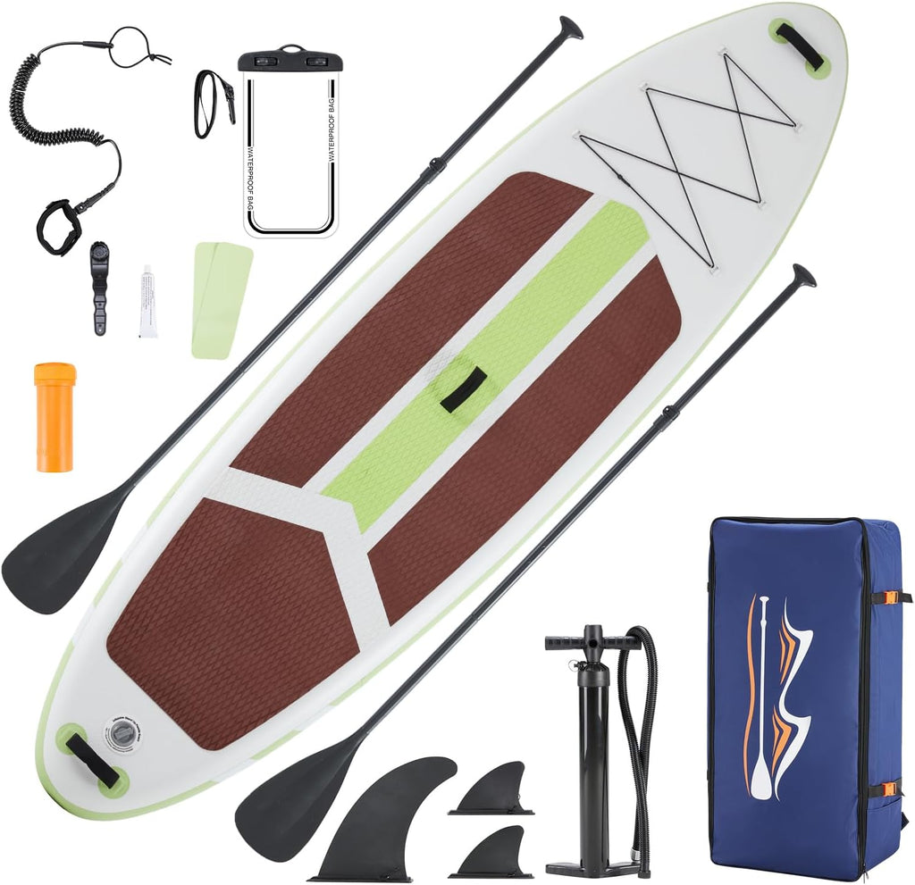NEWBULIG 33' Inflatable Paddle Board SUP, Stand Up Paddle Board Blow Up with 3 Carry Handles, Non-Slip Deck Pad, Complete Kit with Pump, Leash & Backpack for Beginners/Adults