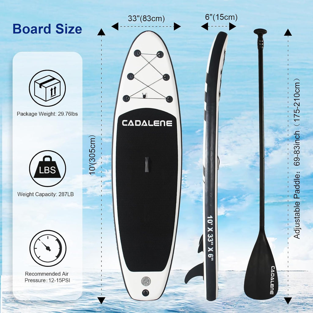 Inflatable Stand Up Paddle Board with SUP Accessories, Anti-Slip EVA Deck, Family-Friendly SUP Boards for Adults & Youth of All Skill Levels, Versatile Yoga Paddle Board