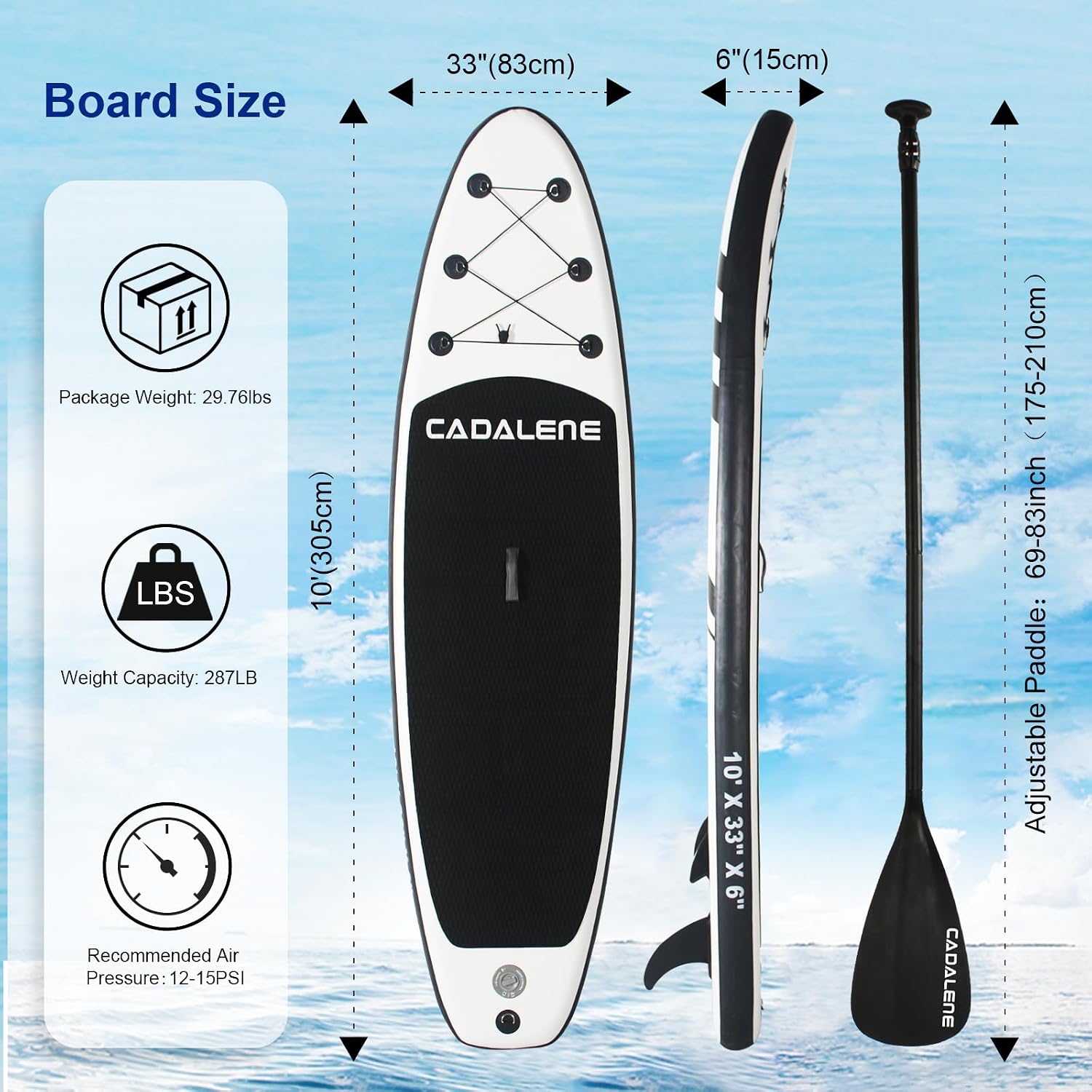 Inflatable Stand Up Paddle Board with SUP Accessories, Anti-Slip EVA Deck, Family-Friendly SUP Boards for Adults & Youth of All Skill Levels, Versatile Yoga Paddle Board