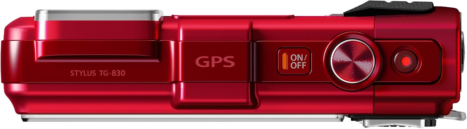 OM SYSTEM OLYMPUS Stylus TG-830 iHS Digital Camera with 5x Optical Zoom and 3-Inch LCD (Red) (Old Model)