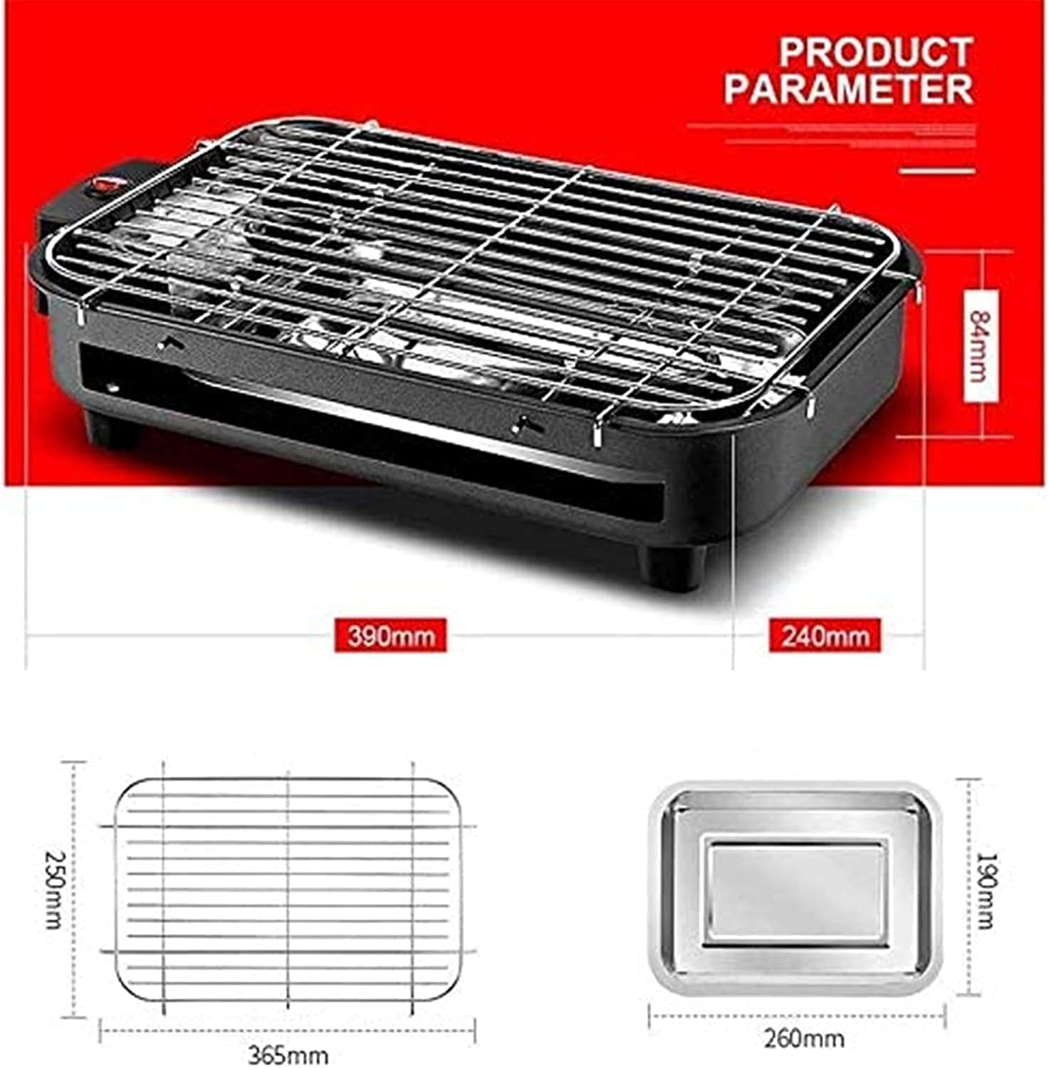 Korean BBQ Grill Portable Electric Grill, Indoor Electric BBQ Grill Barbecue Indoor Hot Pot, Multi-Function Desktop Grill, Suitable for Family Dinner and Entertainment Gathering Indoor BBQ,Household N