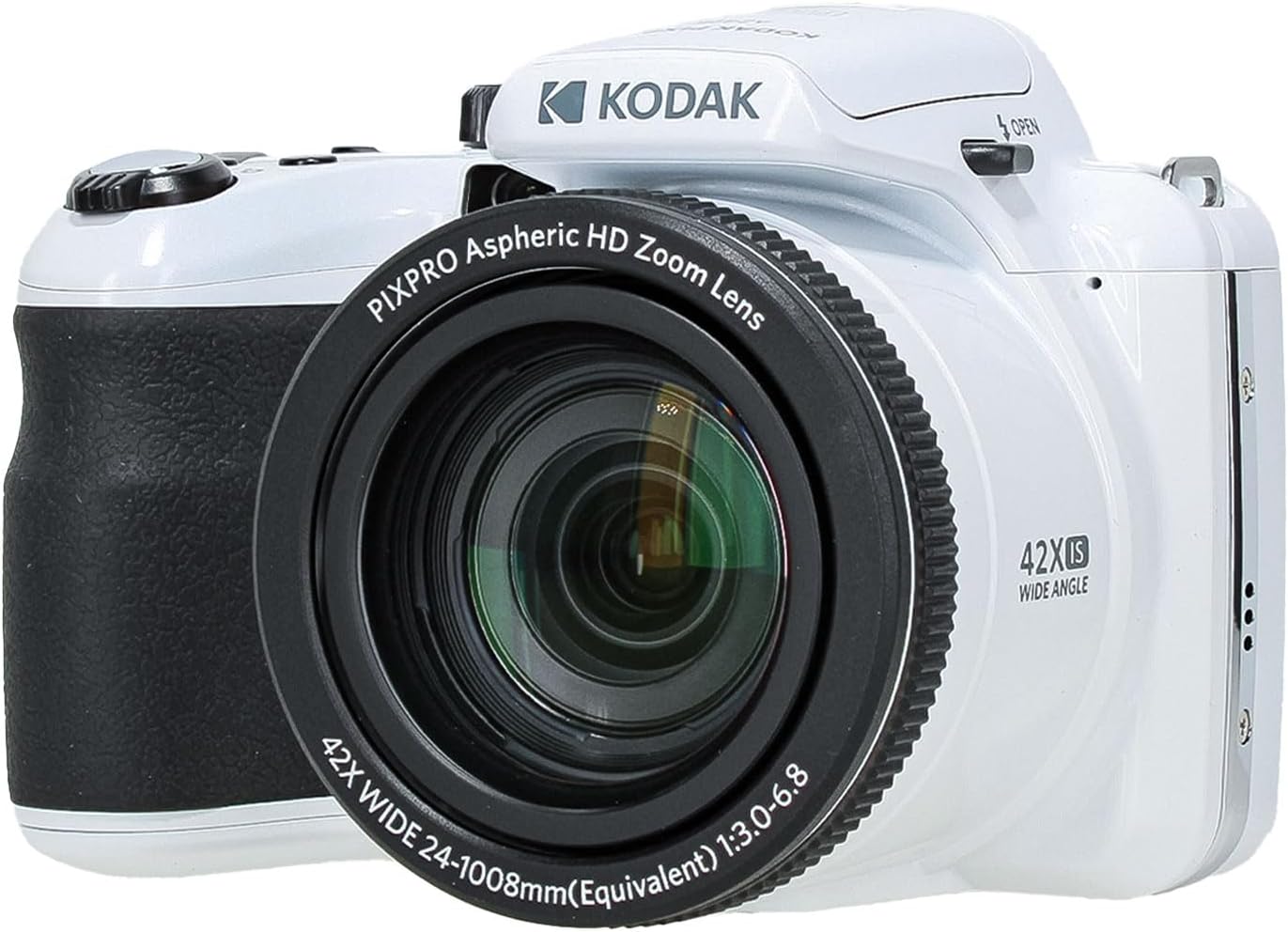 Kodak PIXPRO AZ425 20MP Vlogging Digital Camera (White) 42X Optical Zoom, 24mm Wide Angle Lens Bundle with 64GB Memory Card + Vlogger Tripod + Bag + More Vlog Accessories