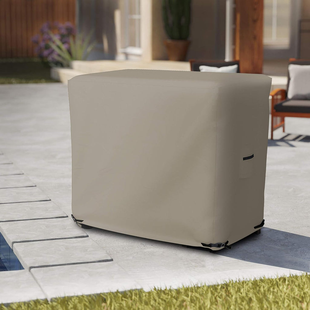 Bar Cart Cover 12 Oz Waterproof 100% Weather Resistant cart Cover with Air Pockets and Drawstring for Sung Fit (34' H x 50' W x 30' D), Beige