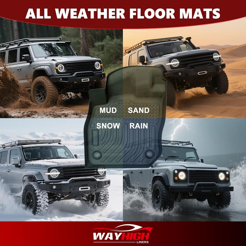 Wayhigh® Floor Mats & Cargo Liner for Hyundai ioniq 9 2026 6-Seats (Slide The Front Center Console Back), All Weather TPE Car Mats Waterproof Heavy Duty, Floor Mats Custom Fit for ioniq 9 Accessories