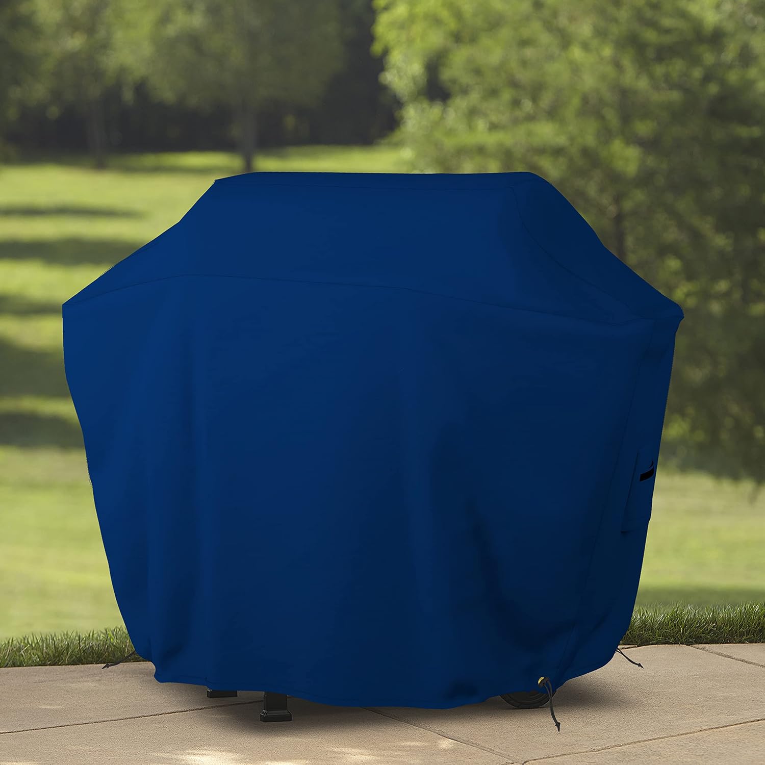 Covers & all BBQ Grill Cover, 18 Oz Heavy Duty Waterproof UV & Weather Resistant, Outdoor Cover with Air Vents & Drawstrings (64' Inches, Blue)