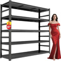 5-Tier Garage Shelving, 87''H*48''W*24''D Metal Storage Shelf ，2-in-1 Adjustable 3020 lbs Heavy Duty Unit Shelves, Upgraded Reinforced Double-Layer Columns for Basement Storehouse Pantry Rack