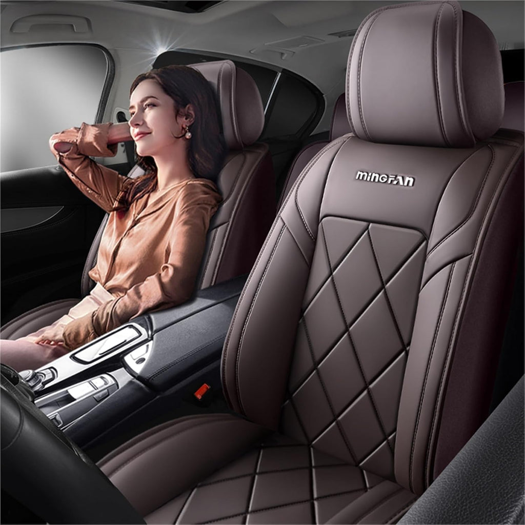 Car Seat Covers Full Set for Vw Tiguan 2016-2025 SEL R-Line Elegance, All Weather Leather Waterproof Interior Protector Accessories, Use Easy Installation Cleaning(Black red)