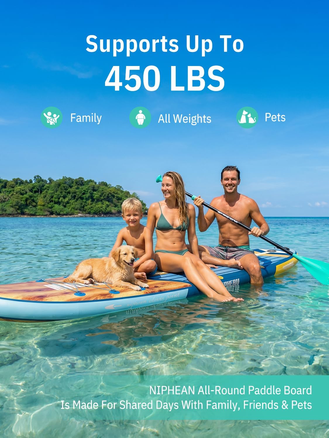 Niphean Inflatable Stand Up Paddle Board with SUP Accessories, Anti-Slip EVA Deck, 10'6'' Inflatable Paddle Boards for Adults & Youth of All Skill Levels