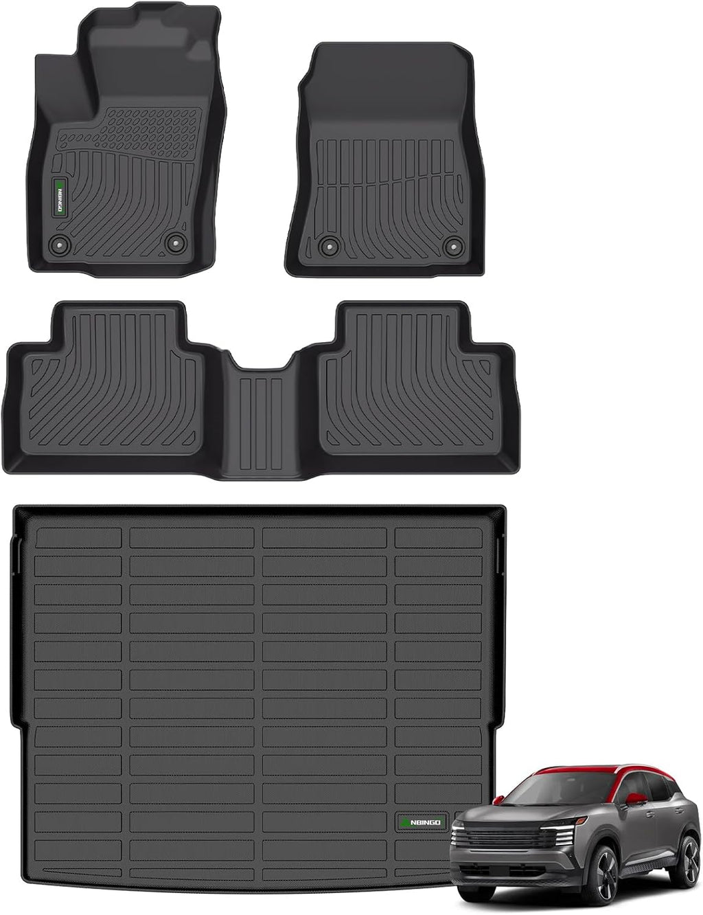 ANBINGO® Floor Mats & Cargo Liner for Nissan Kicks 2025 2026 SR/SV (Only fit Upper Cargo Deck),Car Mats for Kicks Floor Mats All Weather Protection TPE Full Set