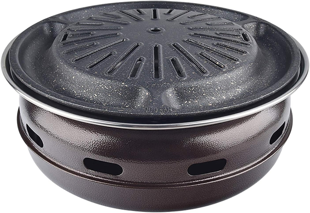 BBQ Barbeque Barbecue Grill, BBQ, Korean Smokeless Household Charcoal Grill, Galvanized Sheet Barbecue Stove, Split Design, Easy to Clean (Color : F)