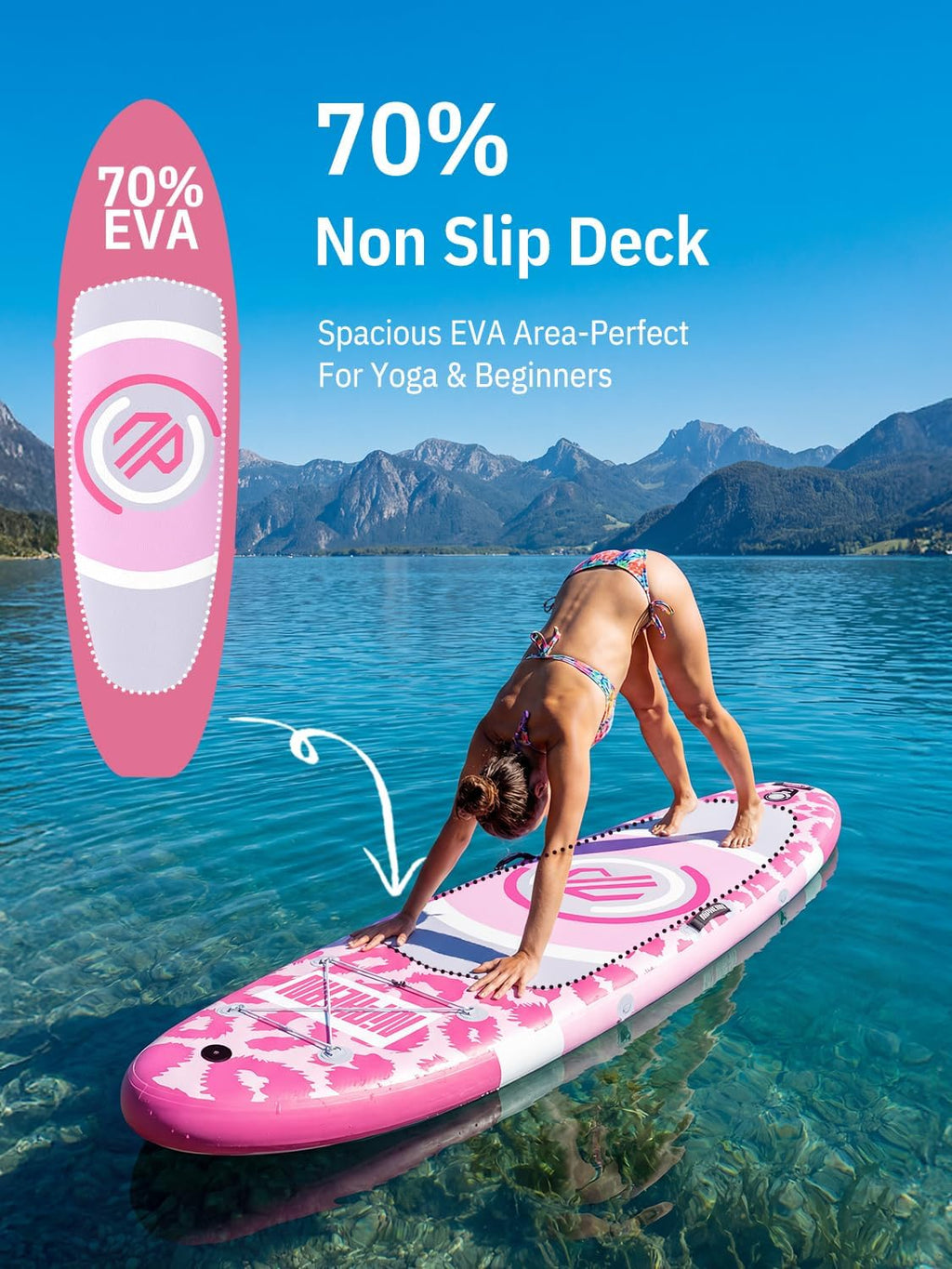 Niphean（Ultra-Light） Inflatable Paddle Board with StabilTrac Fin and Durable SUP Accessories, 10' Stand Up Paddle Boards for Adults & Youth, Versatile Yoga Paddle Board, Gift Ideas