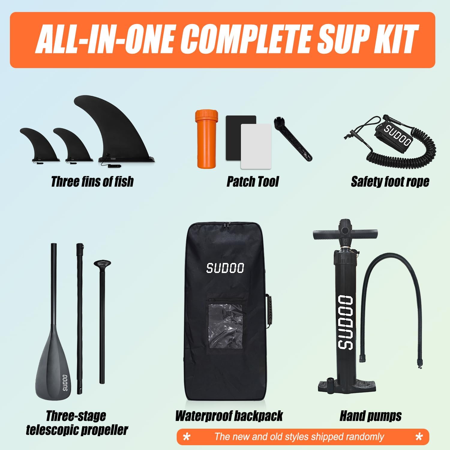 SUDOO Inflatable Stand Up Paddle Board 10'x30 x6 Ultra-Light SUP Stand-Up Paddleboard for Adults & Youth with Backpack, Pump, Paddle, Coil Leash, Triple Fins, Repair Kit