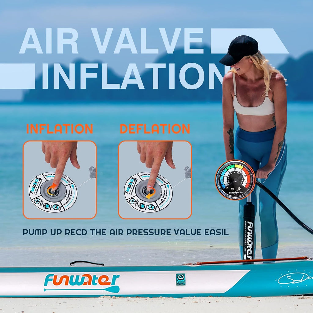 FunWater Inflatable Stand Up Paddle Board with Premium SUP Paddleboard Accessories, Anti-Slip EVA Deck, 11'6''/11'/10'6'' Paddle Boards for Adults & Youth of All Skill Levels