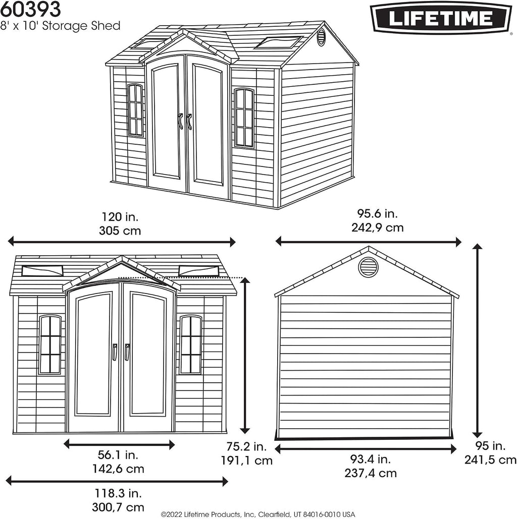 Lifetime Outdoor Storage Shed, 10 x 8 Foot