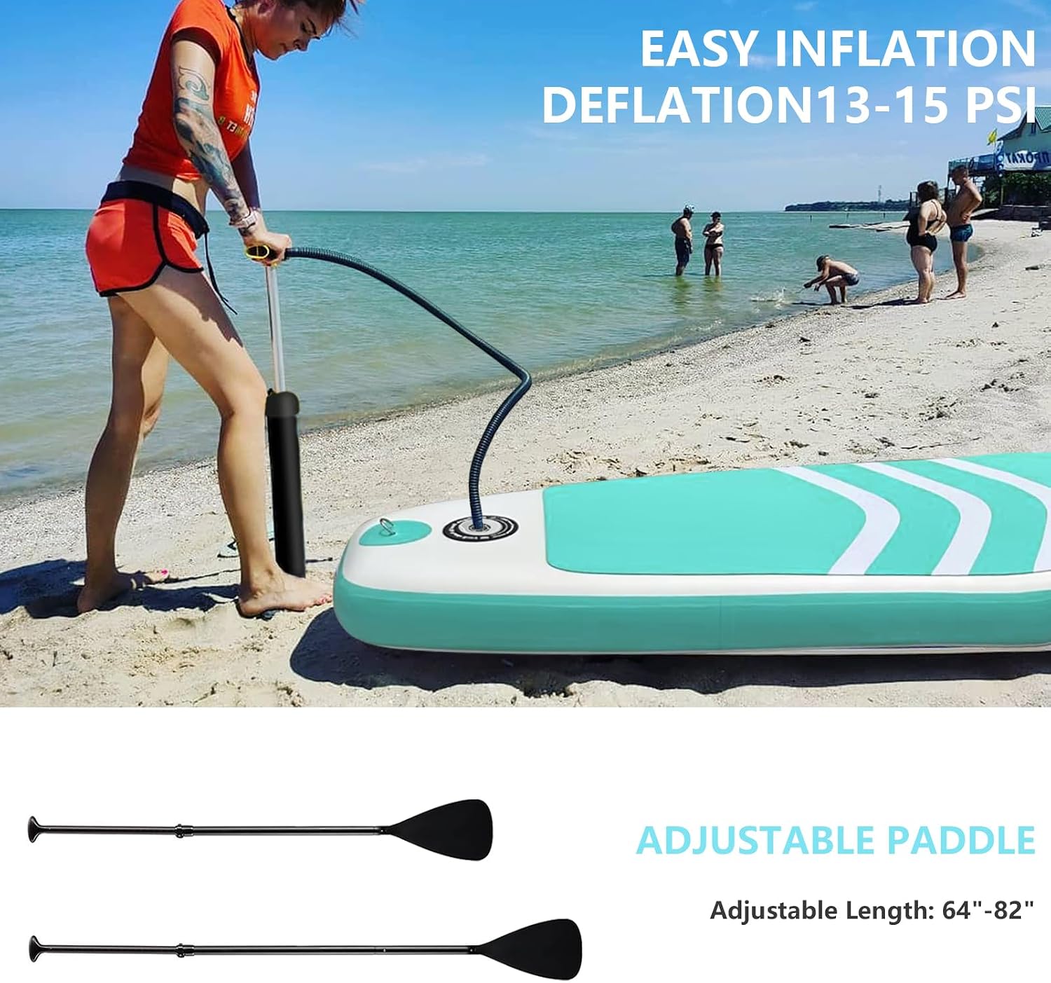 Inflatable Stand Up Paddle Board, 10' SUP with Premium Accessories, Yoga Board for Youth & Adult