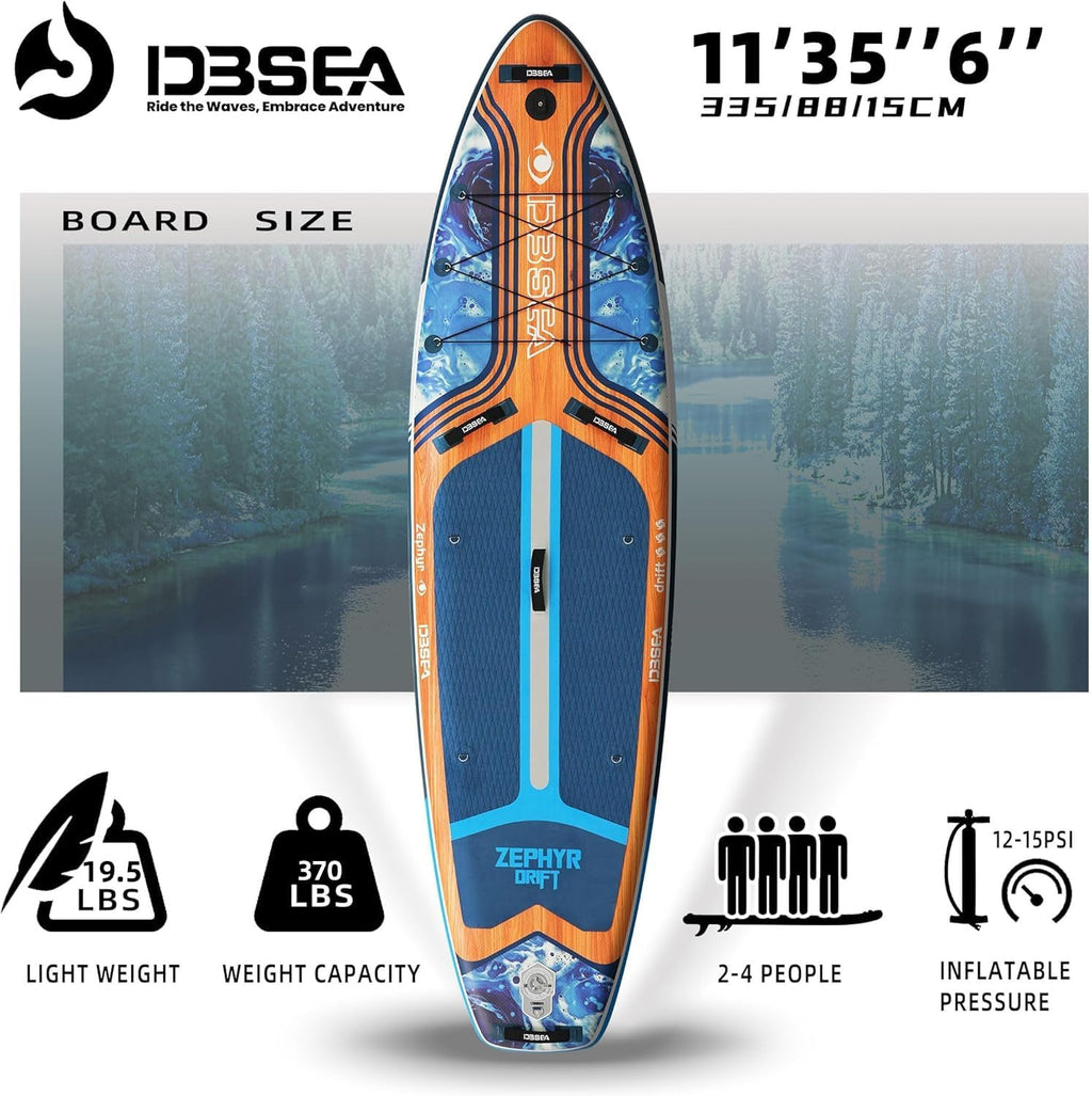 11 ft Inflatable Paddle Board with SUP Accessories, Non Slip EVA Deck, Extra Long Extra Wide iSUP, All Around Stand Up Paddle Board for Adults & Youth