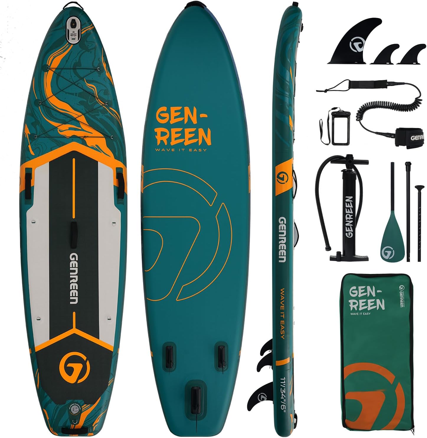Paddle Board Stand up Paddle Board (Extra Large 11'*33/34') Newly Improved 2 Side Layers 450LBS Quality Inspection×5 (All-Season for JP customers) paddleboards Fishing Family Pet Friendly