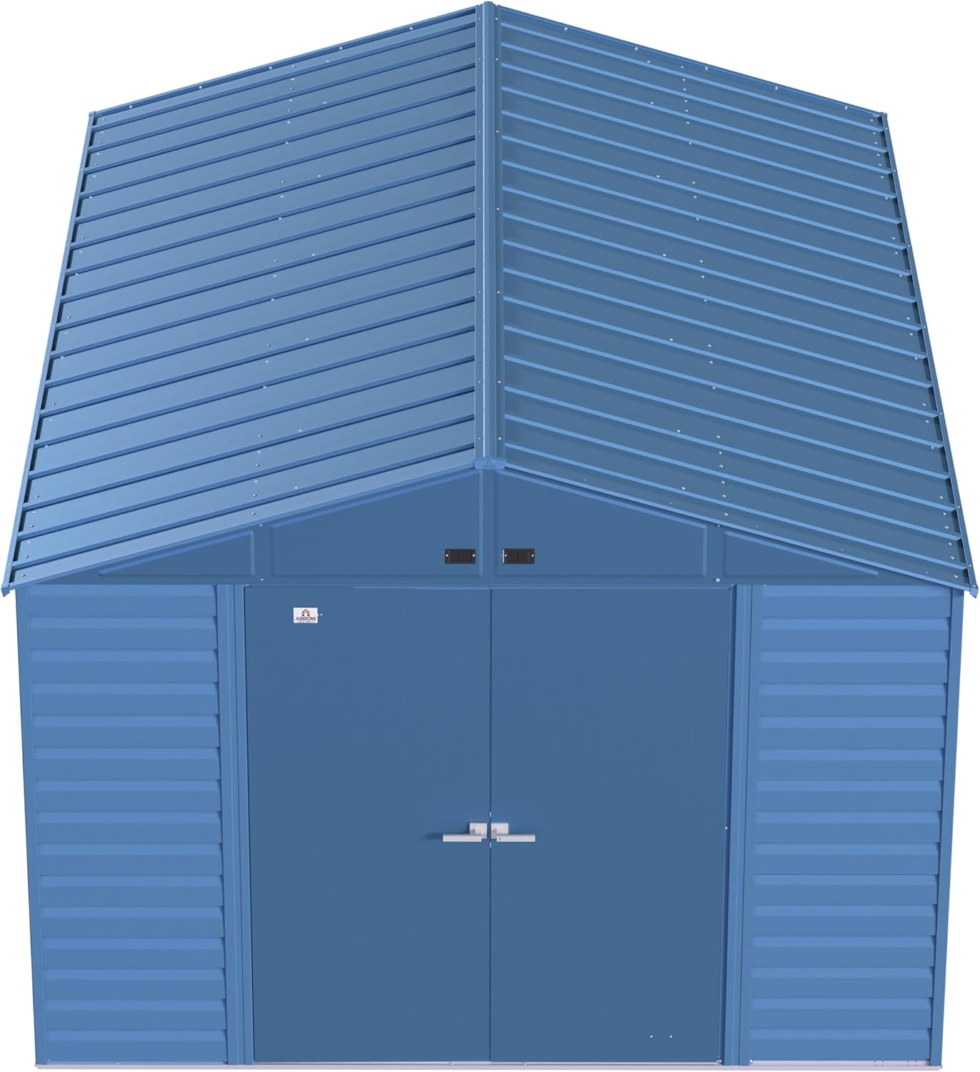 Arrow Shed Select 10' x 14' Outdoor Lockable Steel Storage Shed Building, Blue Grey