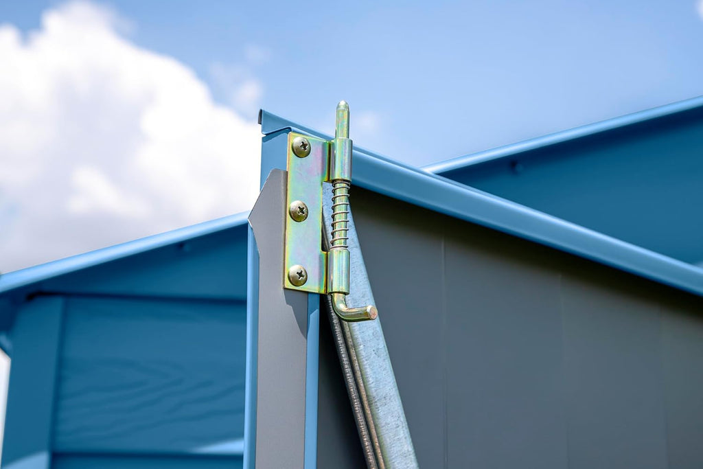 Arrow Select 10' x 4' Outdoor Lockable Steel Storage Shed Building, Blue Grey