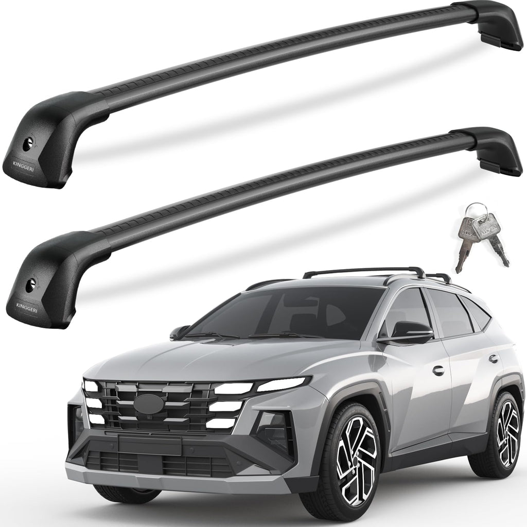 KINGGERI 330lb Lockable Roof Rack Cross Bars Compatible with Hyundai Tucson 2016-2026 SEL/N Line/Limited with Flush Side Rails, Heavy Duty Rooftop Aluminum Roof Rails Crossbars Luggage Accessories