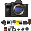 Sony a7 IV Full-Frame Mirrorless Camera - Fast Hybrid Digital Camera w/Batteries & Dual Charger Kit, Corel Software Kit, Godox Flash, 64GB SDXC Memory Card & Large DSLR Bag - Essential Bundle
