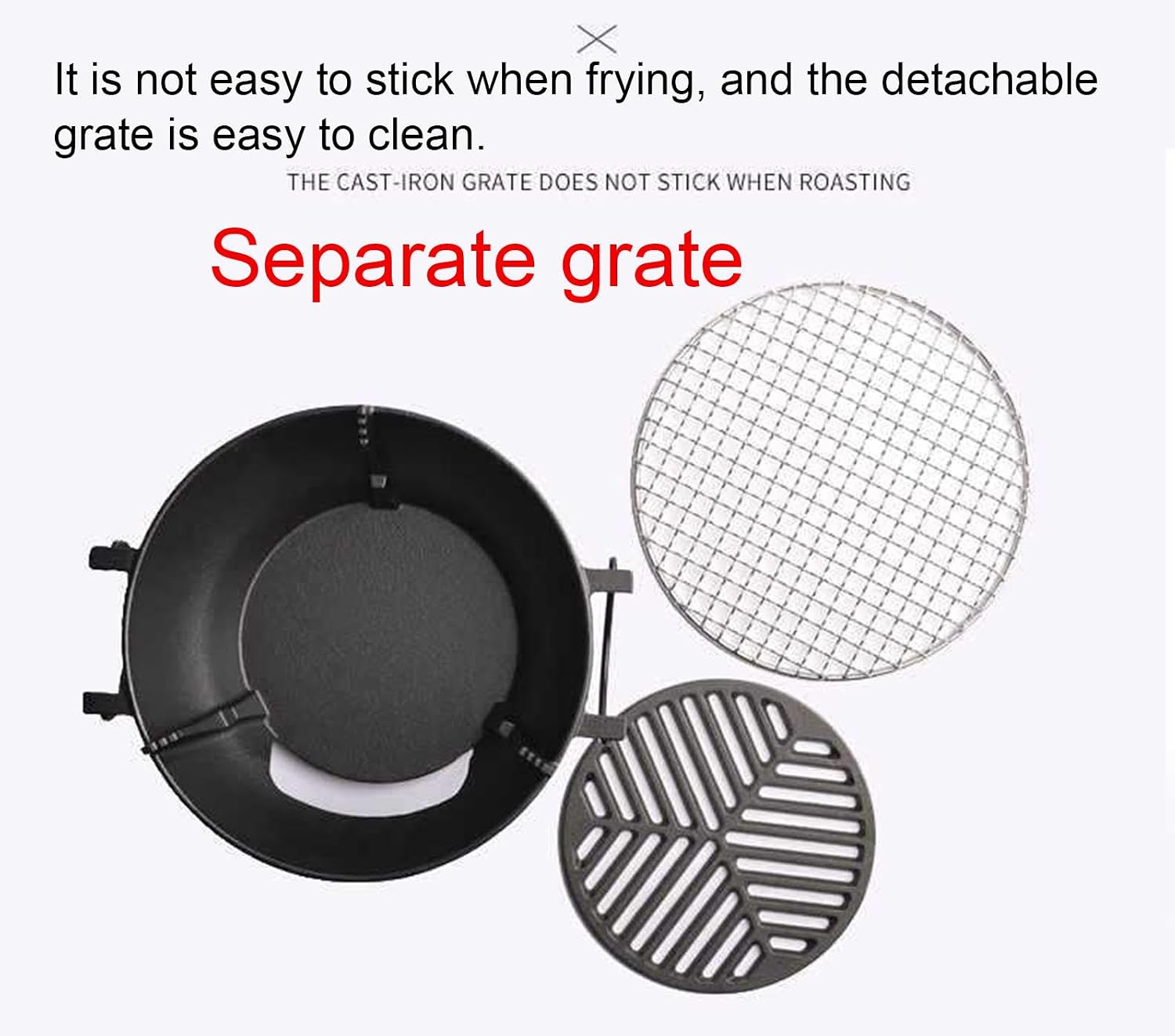 Charcoal Barbecue Grill Portable BBQ Grill Korean BBQ Grill Stainless Steel Camping Grill Stove Carbon Barbecue Grill Tabletop Smoker Grill for Outdoor,Indoor and Picnic,24cm