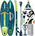 AKSPORT 11' Inflatable Stand-Up Paddle Board with Upgraded SUP Accessories Kit | Extra Wide 34' Design | Non-Slip Deck | Premium SUP Board for Adults & Youth of All Levels