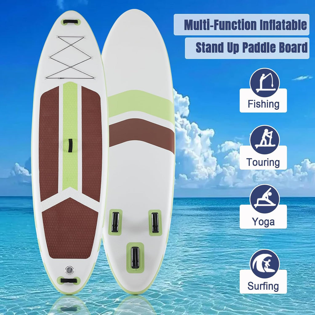 NEWBULIG 33' Inflatable Paddle Board SUP, Stand Up Paddle Board Blow Up with 3 Carry Handles, Non-Slip Deck Pad, Complete Kit with Pump, Leash & Backpack for Beginners/Adults