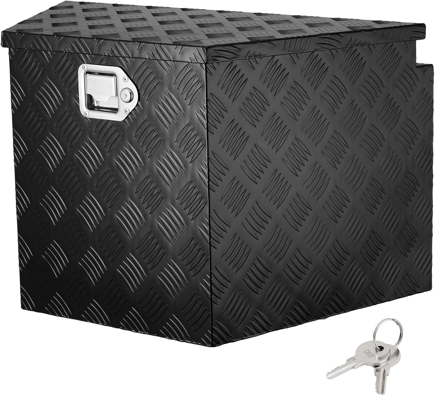 VEVOR Trailer Tongue Box, Heavy Duty Trailer Tongue Tool Box Storage Organizer with Lock & Keys, Utility Tool Chest for Pickup Truck Bed, RV, SUV, Off-Road Vehicle, Aluminum, 29' x 16.2' x 18', Black