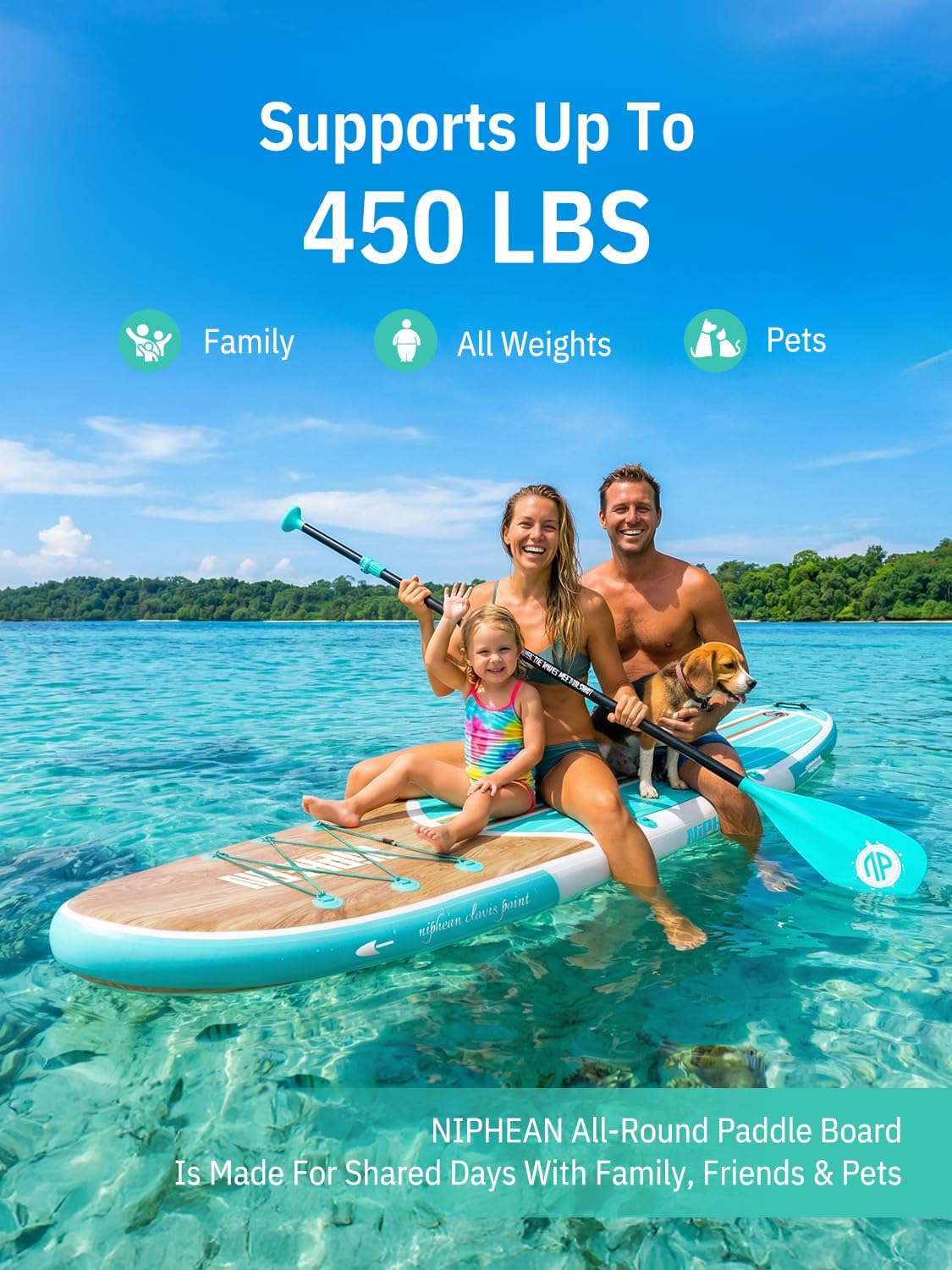 Niphean Inflatable Stand Up Paddle Board with SUP Accessories, Anti-Slip EVA Deck, 10'6'' Inflatable Paddle Boards for Adults & Youth of All Skill Levels