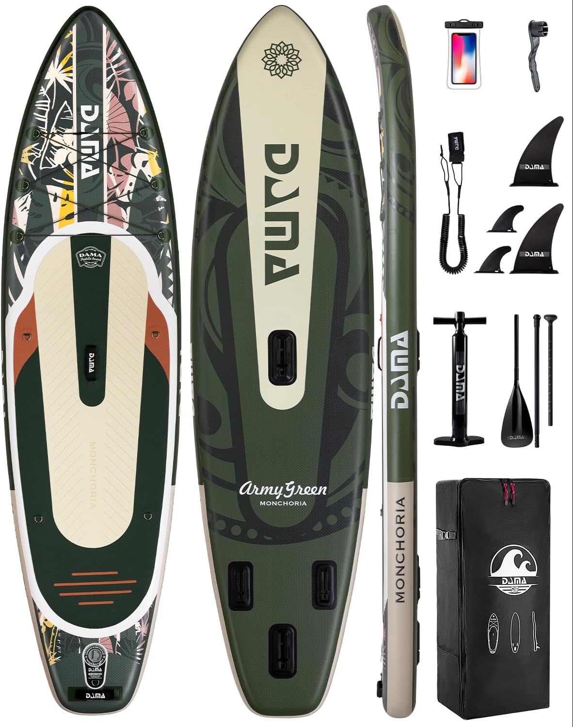 DAMA 11'*34'*6' Stand Up Paddle Board, Inflatable Paddle Board,Inflatable Paddle Boards for Adults w/a Wide, Smooth and Non Slip Deck, Versatile Styles, Suitable for Adults