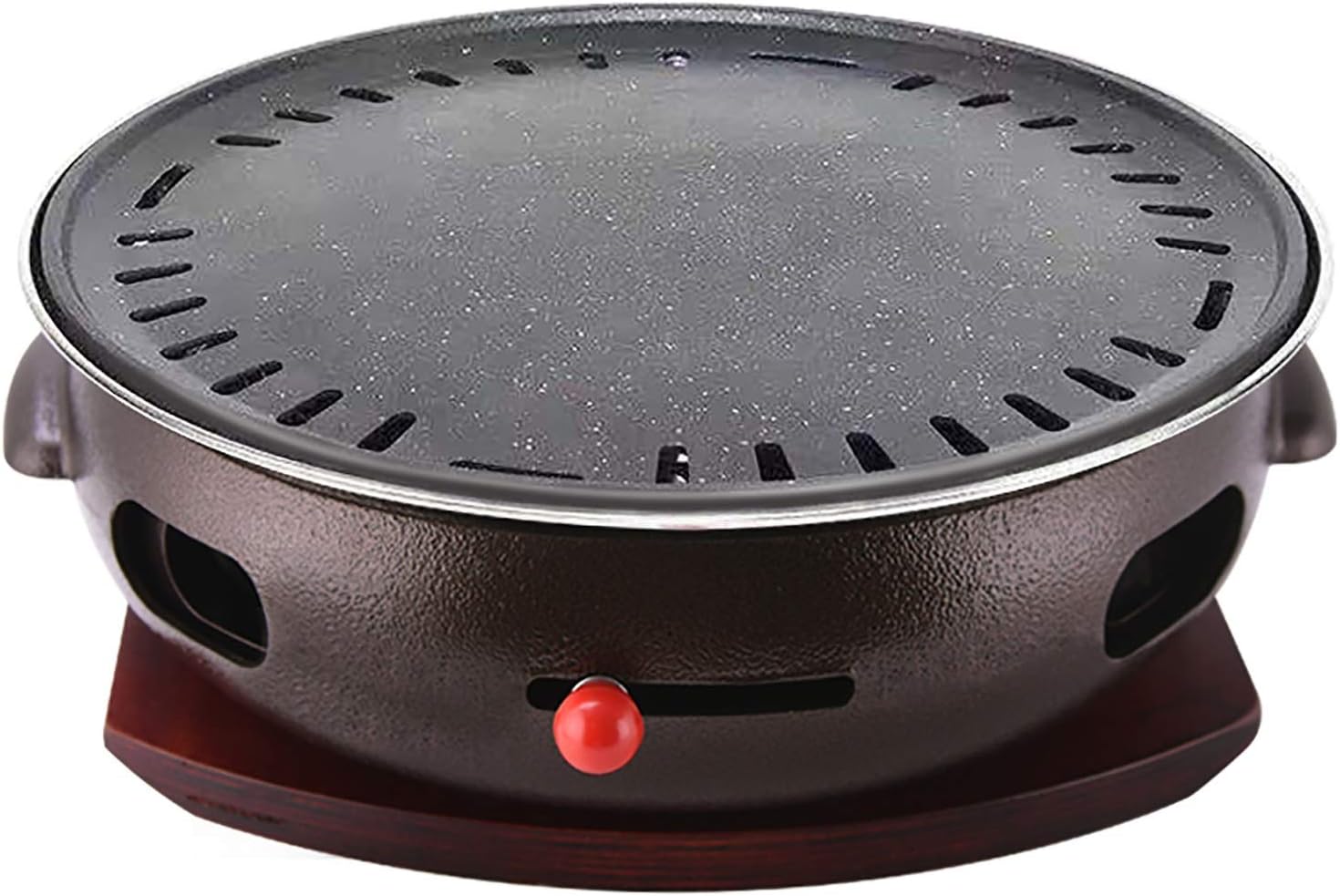 BBQ Barbeque Barbecue Grill, BBQ, Large Cast Iron Barbecue Meat Stove, Korean Household Charcoal Grill, Maifan Stone Baking Pan, Indoor Outdoor (Color : A)