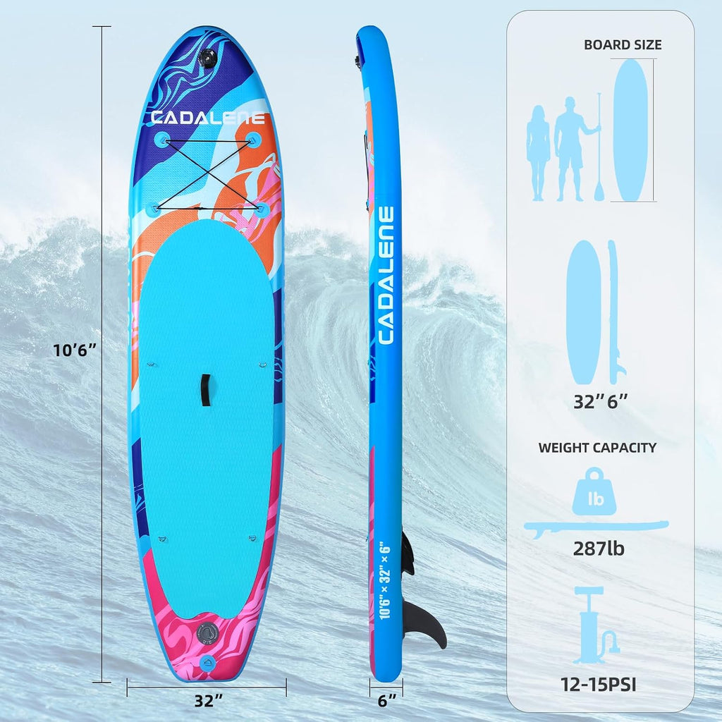 Inflatable Stand Up Paddle Board with SUP Accessories, Anti-Slip EVA Deck, Family-Friendly SUP Boards for Adults & Youth of All Skill Levels, Versatile Yoga Paddle Board