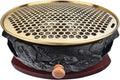 BBQ Barbeque Barbecue Grill, BBQ, Top Korean Smokeless Charcoal Dragon Pattern Cast Iron Grill, Maifan Stone Baking Pan, 18 Styles (Color : P)