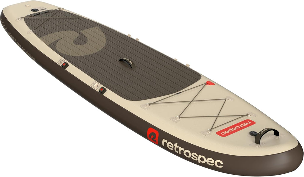Retrospec Weekender XL Inflatable Paddle Board - Lake Essentials SUP with 400lb Capacity - Wide 11' x 35' x 8' All-Around Board for Fishing & Touring - Complete Kit with Paddle, Pump & Backpack