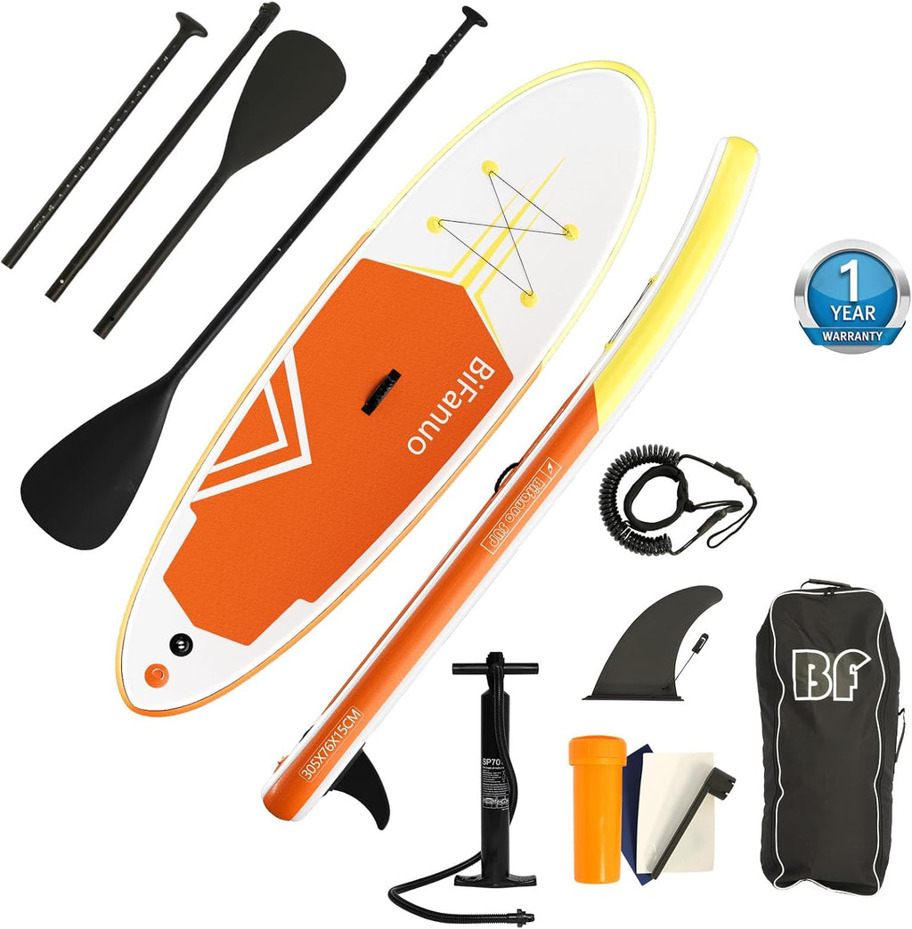 Bifanuo Inflatable Stand Up Paddle Board with SUP Accessories and Backpack