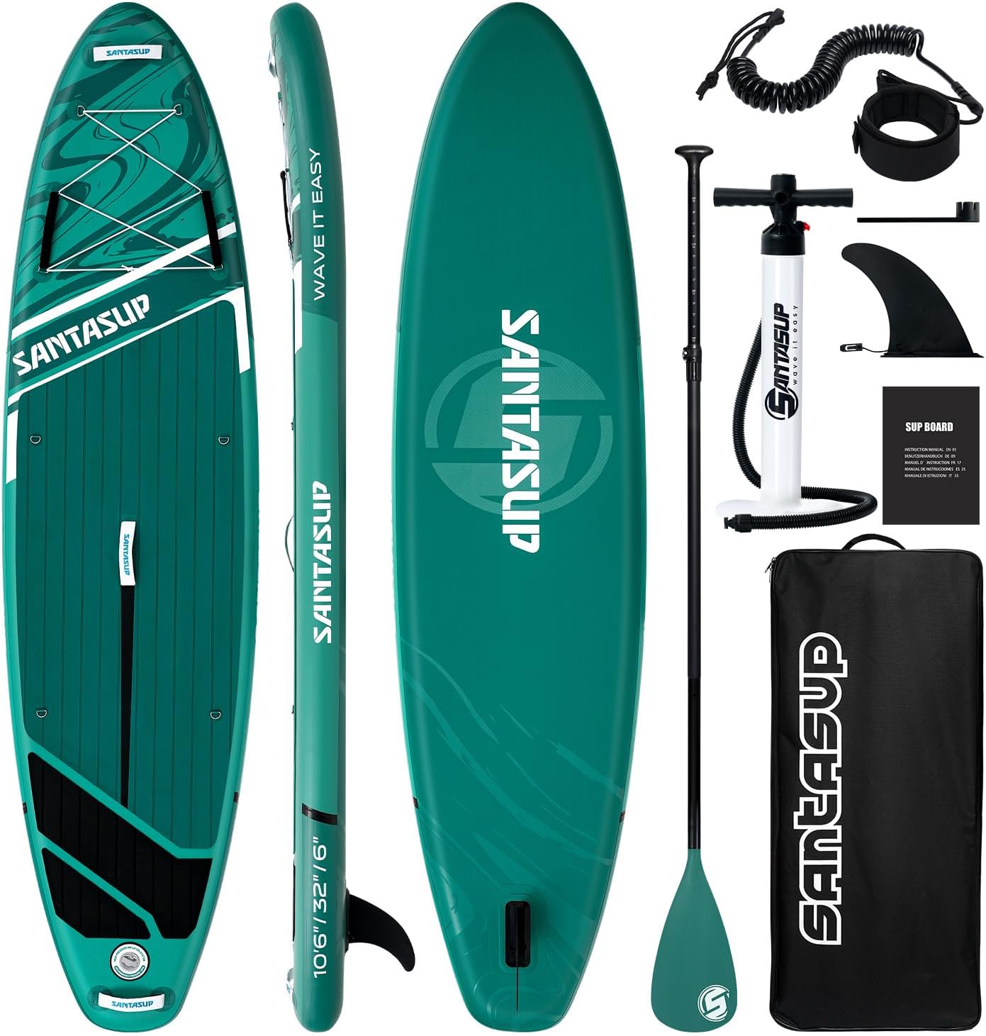 Inflatable Stand Up Paddle Board with SUP Accessories, Anti-Slip EVA Deck, 10'6'/11' Wide Stance Board, Sup Board for Adults & Youth of All Skill Levels Backpack