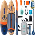 Niphean (Extra Large) Inflatable Paddle Board, SUP for 2+1 People/Family 500lbs Capacity Stand Up Paddle Board with SUP Accessories, StabilTrac Fin Non-Slip Paddleboard for Adults