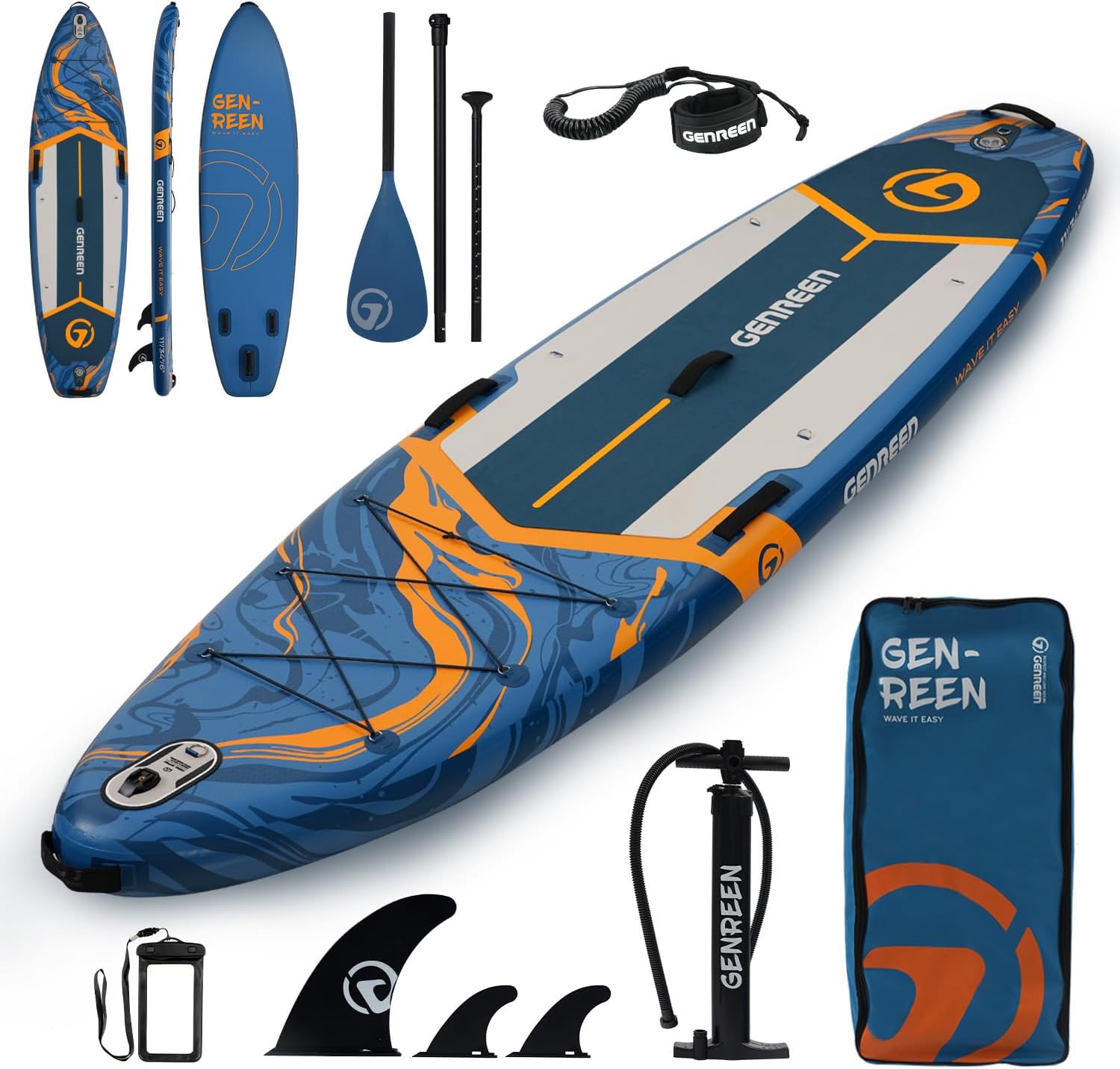 Paddle Board Stand up Paddle Board (Extra Large 11'*33/34') Newly Improved 2 Side Layers 450LBS Quality Inspection×5 (All-Season for JP customers) paddleboards Fishing Family Pet Friendly