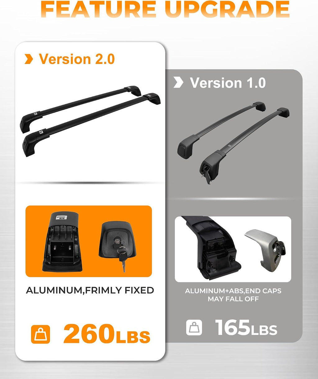 Upgraded 260 LBS Roof Rack Cross Bars Fit for 2011-2021 Jeep Grand Cherokee Luggage Cargo Carrier Crossbars Accessories